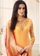 Yellow Satin Georgette Straight Suit SIMAR SHABANA 12009 By Glossy