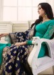 Teal Green Satin Georgette Straight Suit SIMAR SHABANA 12006 By Glossy Full Set