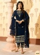 Blue Faux Georgette Pant Style Suit MINAZ Vol-2 226 By Glossy Blue Faux Georgette Pant Style Suit MINAZ Vol-2 226 By Glossy
