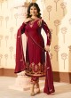 Maroon Faux Georgette Pant Style Suit MINAZ Vol-2 227 By Glossy