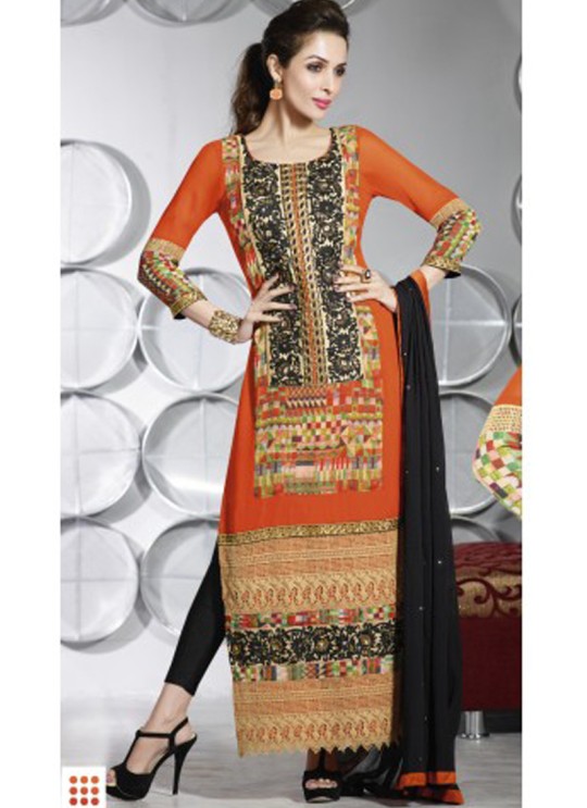Orange Fancy fabric Straight Suit 2804 Series 2804 By Glossy