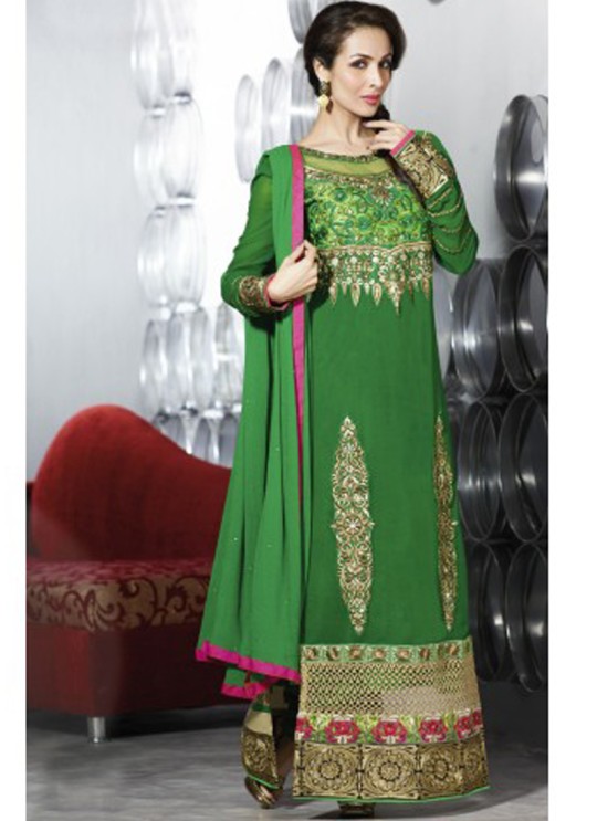 Green Fancy fabric Straight Suit 2804 Series 2805 By Glossy