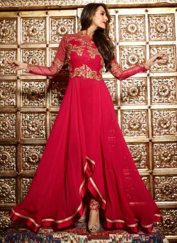 Red Georgette Gown Style Anarkali HIT DESIGNS VOL-2 6208 By Glossy