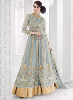 Grey Net Floor Length Anarkali SAPPHIRA 7212 By Glossy