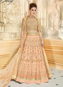 Pastel Orange Net Lehenga Choli SAPPHIRA Vol-2 7277 By Glossy