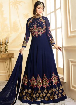 Blue Georgette Floor Length Anarkali AYESHA SIMAR 9010 By Glossy