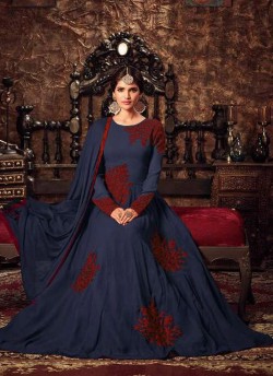 Blue Georgette Floor Length Anarkali 4405 Series Colours 4405 Blue Color By Maisha