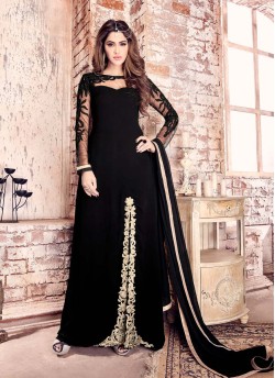 Black Georgette Pakistani Salwar Kameez 4201 Series 4207 By Maisha